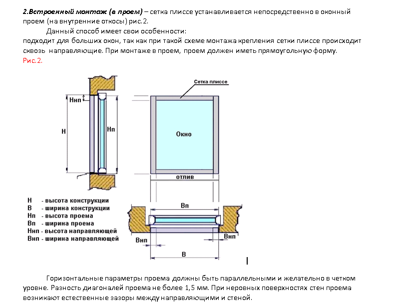 Установка москитной сетки плиссе на окно