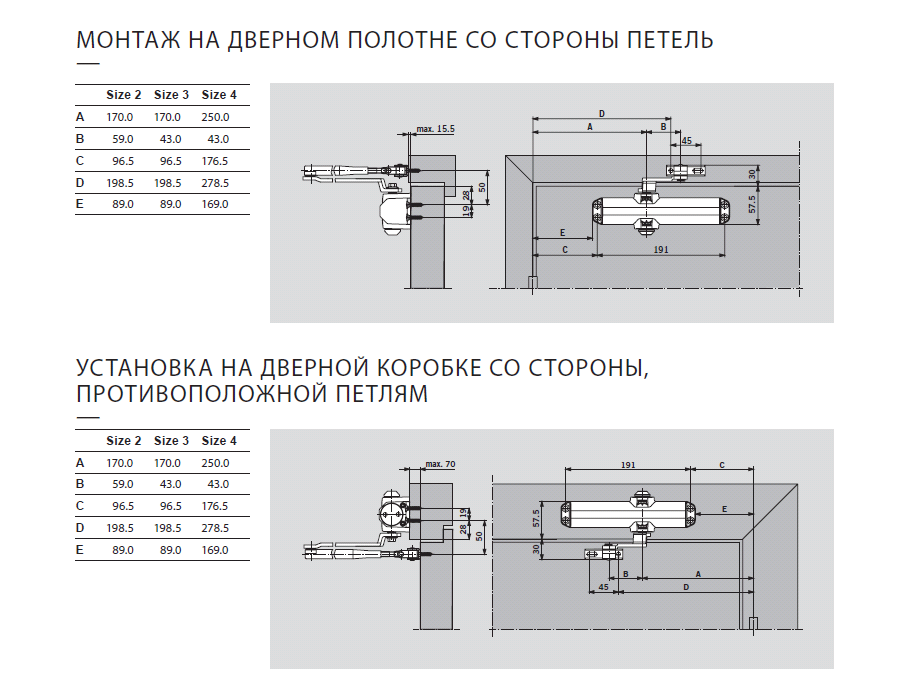 Схема доводчика двери