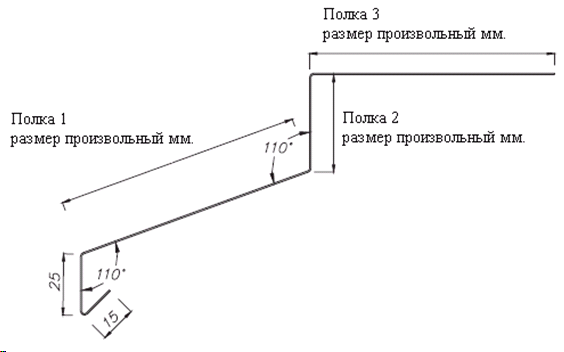 Отлив оконный чертеж